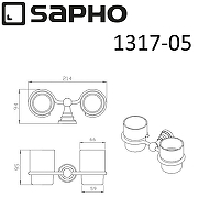 Стакан для зубных щеток Sapho Diamond 1317-05 двойной Хром-1