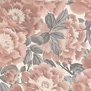 Обои RASCH Kimono 408331 Винил на флизелине (0,53*10,05) Белый/Розовый/Серый, Цветы