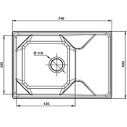 Кухонная мойка GranFest Unique GF-U-740L Иней-2