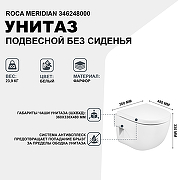 Унитаз Roca Meridian 346248000 подвесной без сиденья-1
