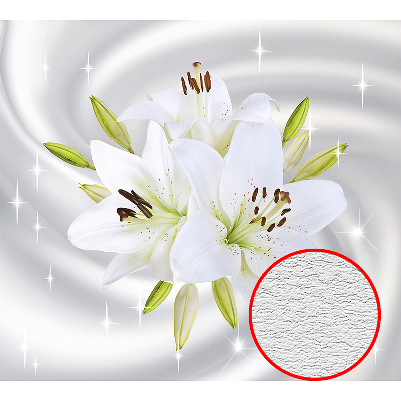 Фотообои Divino P-102 Фактура песок Винил на флизелине (3*2,7) Белый, Цветы