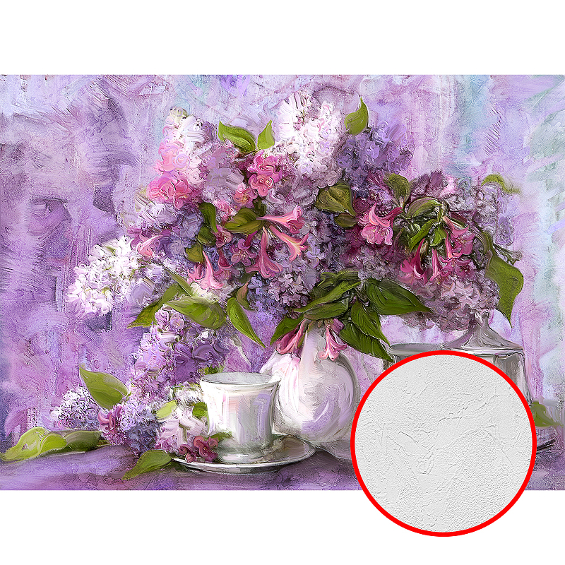Фотообои Divino T-039 Фактура живопись Винил на флизелине (2*1,47) Сиреневый, Цветы