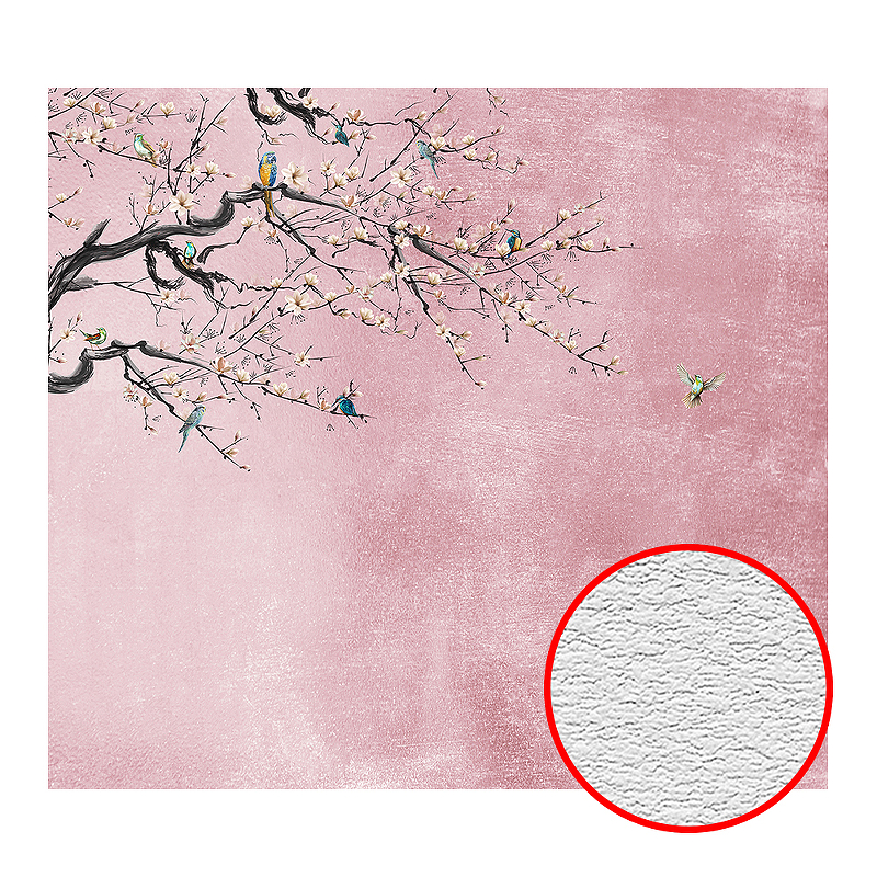 Фотообои Divino T-053 Фактура песок Винил на флизелине (3*2,7) Розовый, Деревья