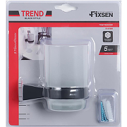 Стакан для зубных щеток Fixsen Trend FX-97806 Черный матовый-1