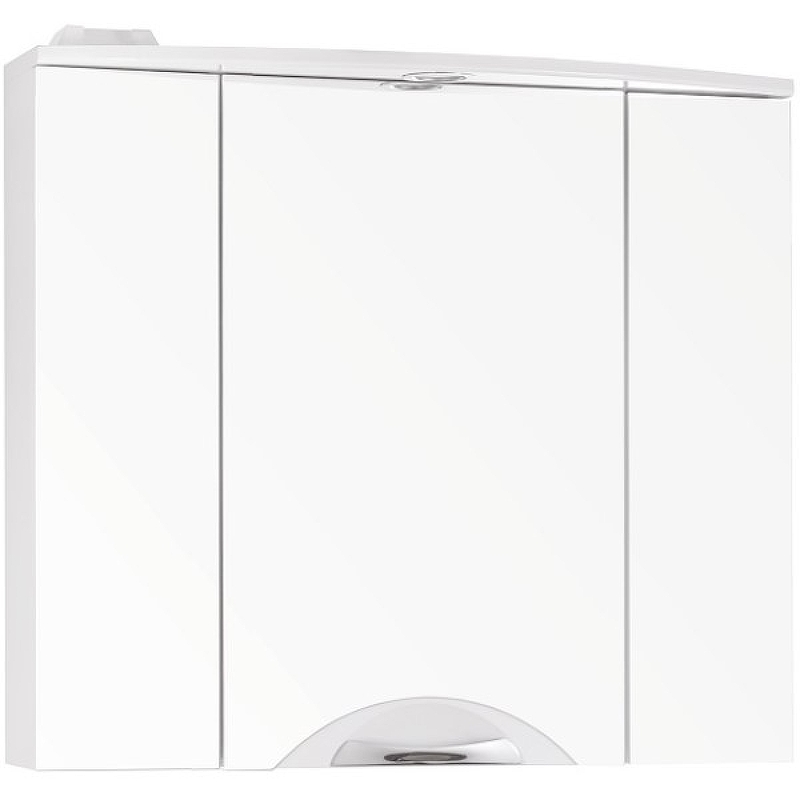Зеркальный шкаф Style Line Жасмин 2 80 С Люкс ЛС-000010036 с подсветкой Белый глянец