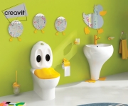 Держатель туалетной бумаги Creavit Ducky BR20213Y с крышкой Желтый-1