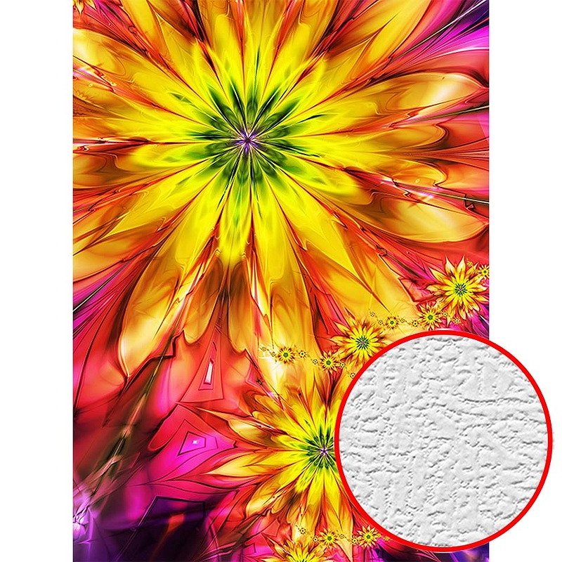 Фотообои Divino C-181 Фактура холст Винил на флизелине (2*2,7) Разноцветный, Цветы