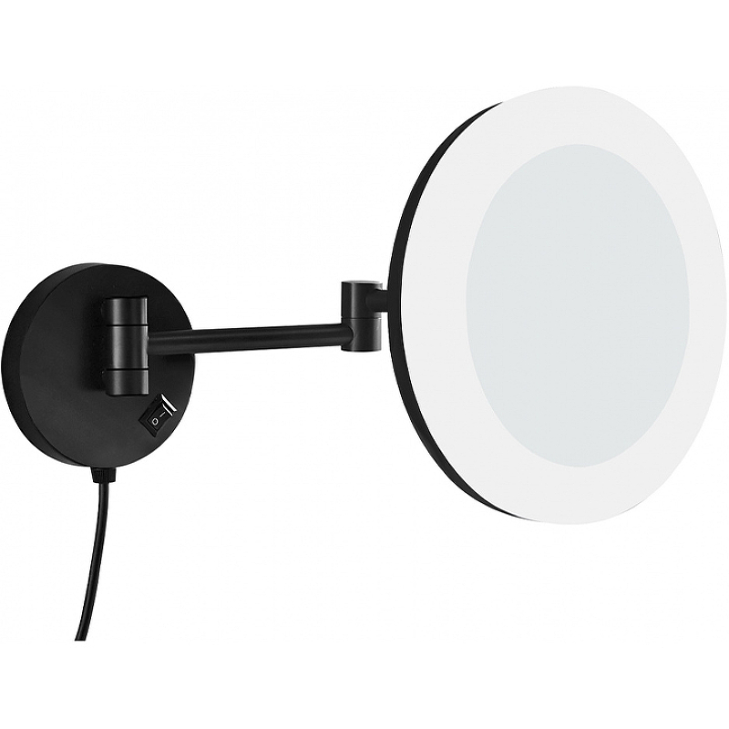 косметическое зеркало bemeta dark 112101140 с подсветкой черный матовый Косметическое зеркало Aquanet 1806DMB 253732 с подсветкой Черное матовое