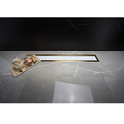 Душевой лоток Pestan Confluo Premium Line 450 White Glass Gold 13100120 с решеткой Белый глянцевый Золото глянцевое-6