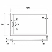 Душевой поддон из искусственного камня Cezares Tray AS 150x90 TRAY-AS-AH-150/90-30-W Белый-5