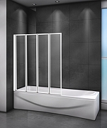 Шторка на ванну Cezares Relax 100x140 RELAX-V-4-100/140-C-Bi профиль Жемчужно-серый стекло прозрачное-1