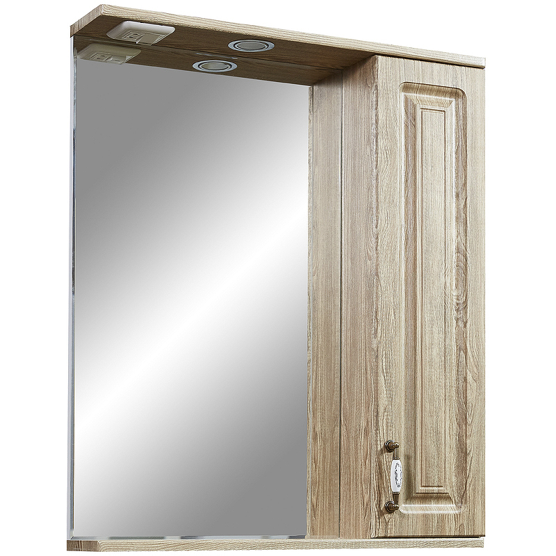 цена Зеркало со шкафом Stella Polar Кармела 65/С SP-00000181 с подсветкой Карпатская ель