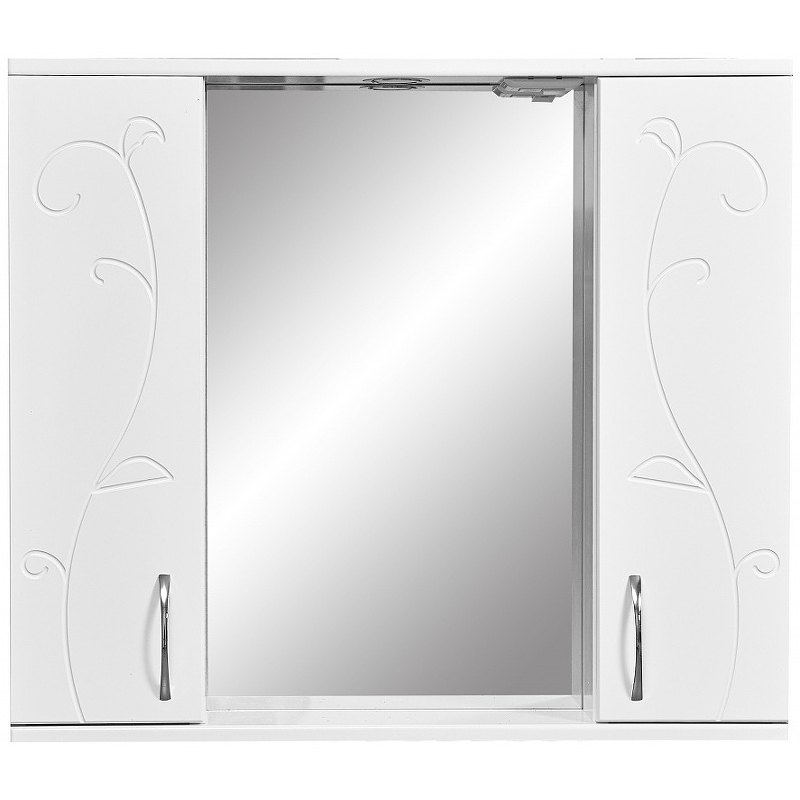 Зеркало со шкафом Stella Polar Фантазия 80 SP-00000226 с подсветкой Белое зеркало со шкафом sanstar бриз 70 14 1 2 4 1 с подсветкой белое матовое