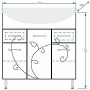 Тумба под раковину Stella Polar Фантазия 80 SP-00000229 Белая-3