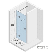 Душевая дверь Riho SZ Scandic NXT  X104 98 L G001023120 (GX00702C1) профиль Хром стекло прозрачное-1