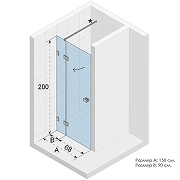 Душевая дверь Riho SZ Scandic NXT  X104 158 L G001029120 (GX00705C1) профиль Хром стекло прозрачное-1