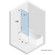 Шторка на ванну Riho VZ Scandic NXT X107 80 P G001130120 (GX01032C2) профиль Хром стекло прозрачное-2