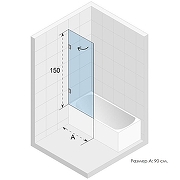 Шторка на ванну Riho VZ Scandic NXT X107 90 L G001131120 (GX01052C1) профиль Хром стекло прозрачное-2