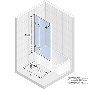 Шторка на ванну Riho VZ Scandic NXT X109V 85 L G001151120 (GX06042C1) профиль Хром стекло прозрачное-1