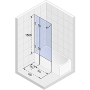 Шторка на ванну Riho VZ Scandic NXT X109 85x150 L G001143120 (GX00162C1) профиль Хром стекло прозрачное-2