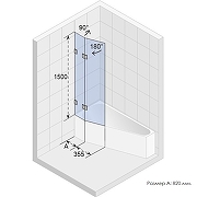 Шторка на ванну Riho VZ Scandic NXT X500 Yukon 117 L G001163120 (GX00602C1) профиль Хром стекло прозрачное-2