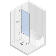 Шторка на ванну Riho VZ Scandic NXT X409 70х150 G001160120 (GX00503C0) профиль Хром стекло прозрачное-1