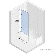 Шторка на ванну Riho VZ Scandic NXT X409 90х150 G001162120 (GX00523C0) профиль Хром стекло прозрачное-1