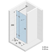 Душевая дверь Riho SZ Scandic NXT  X104 88 L G001021120 (GX00502C1) профиль Хром стекло прозрачное-1