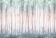 Фреска Ortograf Flora 31033 Фактура бархат FX Флизелин (4*2,7) Синий/Розовый/Зеленый, Деревья/Животные-1