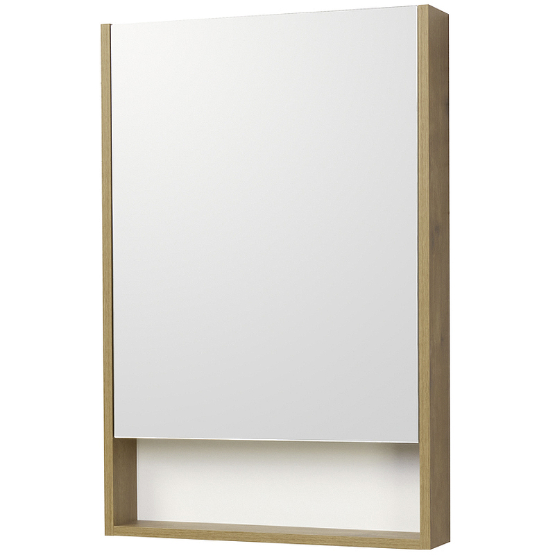 Зеркальный шкаф Aquaton Сканди 55 1A252102SDZ90 Белый Дуб рустикальный шкаф колонна aquaton сканди с зеркалом цвет белый дуб рустикальный 23 см х 40 см