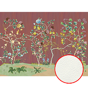 Фреска Ortograf Flora 31131 Фактура флок FLK Флизелин (3,7*2,7) Коричневый/Разноцветный, Цветы/Деревья/Птицы