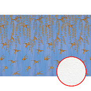 Фреска Ortograf Flora 31161 Фактура бархат FX Флизелин (4*2,7) Синий/Коричневый, Листья/Птицы