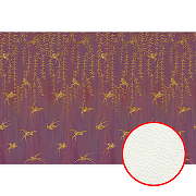 Фреска Ortograf Flora 31162 Фактура флок FLK Флизелин (4*2,7) Красный/Коричневый, Листья/Птицы