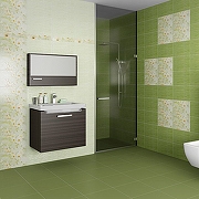 Керамическая плитка Шахтинская плитка (Unitile) Сакура зеленый низ 02 настенная 25х40 см-1
