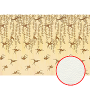 Фреска Ortograf Flora 31163 Фактура флок FLK Флизелин (4*2,7) Бежевый/Коричневый, Листья/Птицы
