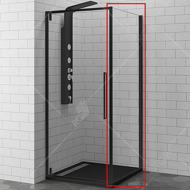 Душевая стенка RGW Z-050-3 100 352253100-14 профиль Черный стекло прозрачное цена и фото