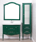 Комплект мебели для ванной ValenHouse Эстетика 100 ES100_КЗХ Зеленый ручки Хром-5