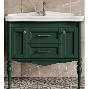 Комплект мебели для ванной ValenHouse Эстетика 100 ES100_КЗХ Зеленый ручки Хром-1
