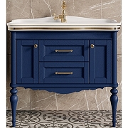 Комплект мебели для ванной ValenHouse Эстетика 100 ES100_КСЗ Синий ручки Золото-1