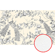 Фреска Ortograf Flora 31144 Фактура бархат FX Флизелин (4,3*2,7) Бежевый/Серый, Цветы/Птицы