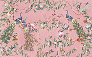 Фреска Ortograf Flora 31145 Фактура бархат FX Флизелин (4,3*2,7) Розовый/Разноцветный, Цветы/Птицы-1