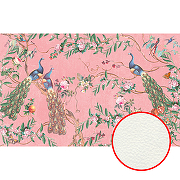 Фреска Ortograf Flora 31145 Фактура флок FLK Флизелин (4,3*2,7) Розовый/Разноцветный, Цветы/Птицы