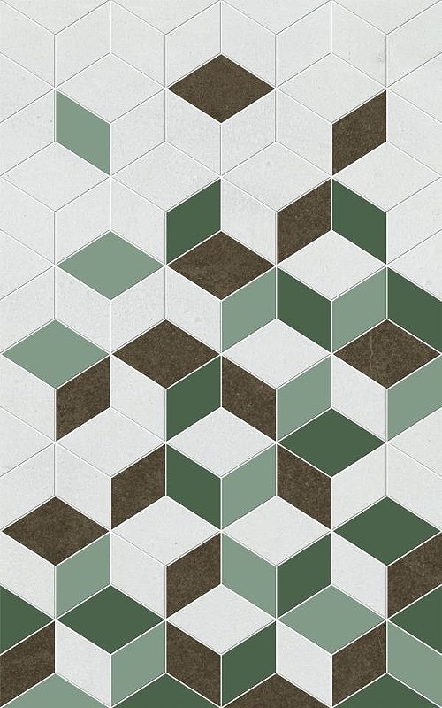 цена Керамический декор Шахтинская плитка (Unitile) Веста зеленый 01 25х40 см