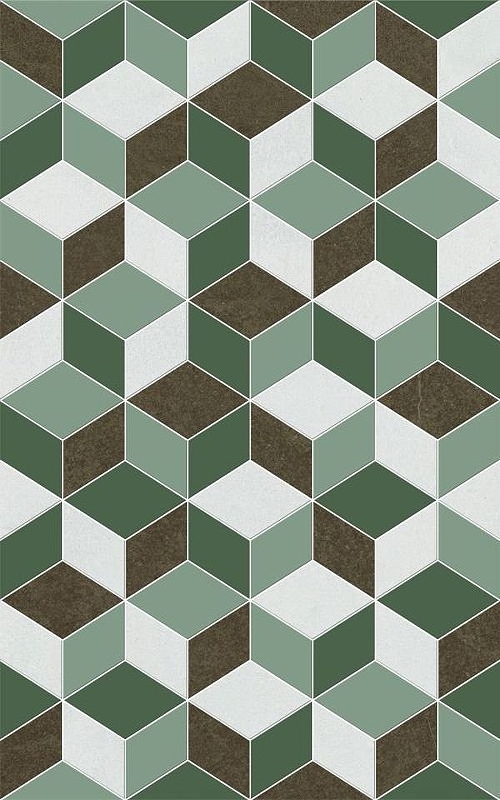 цена Керамический декор Шахтинская плитка (Unitile) Веста зеленый 02 25х40 см