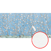Фреска Ortograf Flora 31217 Фактура бархат FX Флизелин (5,5*2,7) Синий/Белый/Коричневый, Цветы/Деревья/Птицы