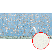 Фреска Ortograf Flora 31217 Фактура флок FLK Флизелин (5,5*2,7) Синий/Белый/Коричневый, Цветы/Деревья/Птицы