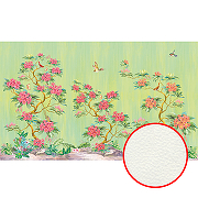 Фреска Ortograf Flora 31115 Фактура флок FLK Флизелин (4,5*2,7) Зеленый/Розовый, Деревья/Цветы/Птицы