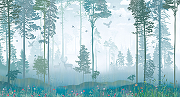 Фреска Ortograf Flora 31264 Фактура бархат FX Флизелин (5*2,7) Синий, Деревья/Природа-1