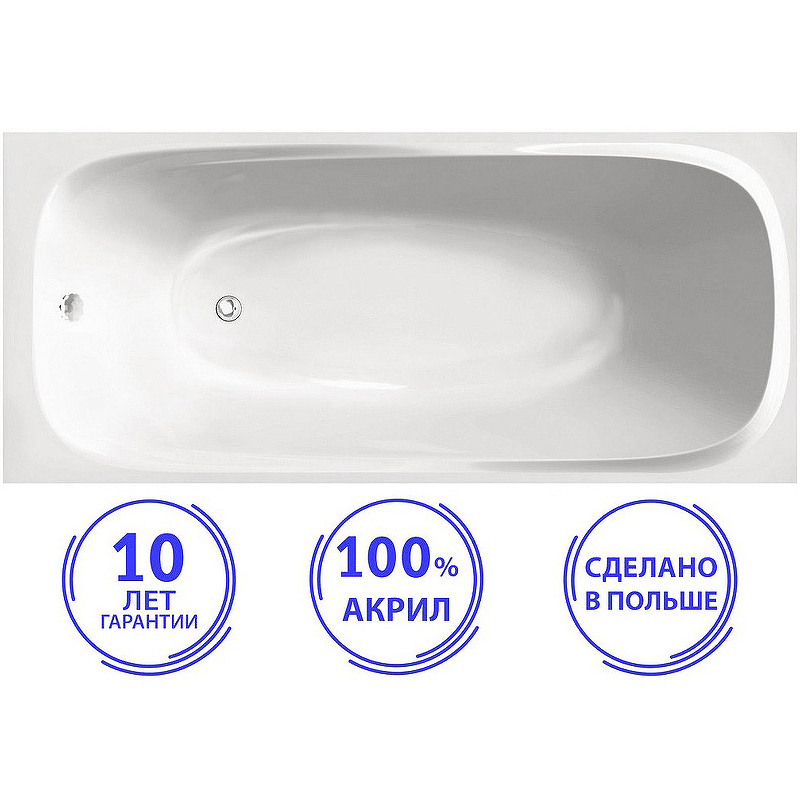 Акриловая ванна C-Bath Saturn 170x75 CBQ012001 без гидромассажа экран royal bath azur 170 см