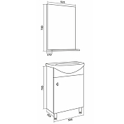 Комплект мебели для ванной Grossman Eco Line 50 105205 Белый-6